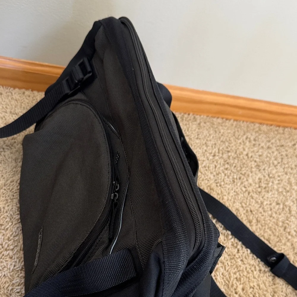 Vintage Lands End Charcoal Black Diaper Bag Wide-mouth Medium Duffle